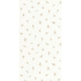   Könnyed és légies finom levélminta fehér bézs és aranybarna tónus gyerektapéta