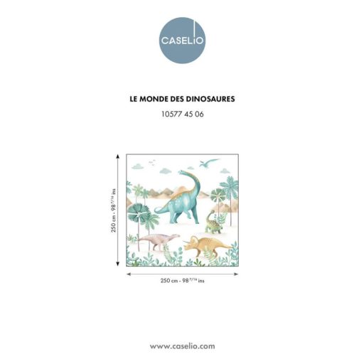 Utazás a Jura korba ahol különféle dínók társaságát élvezheted "S" méret fehér zöld kék és sokszínű tónus falpanel