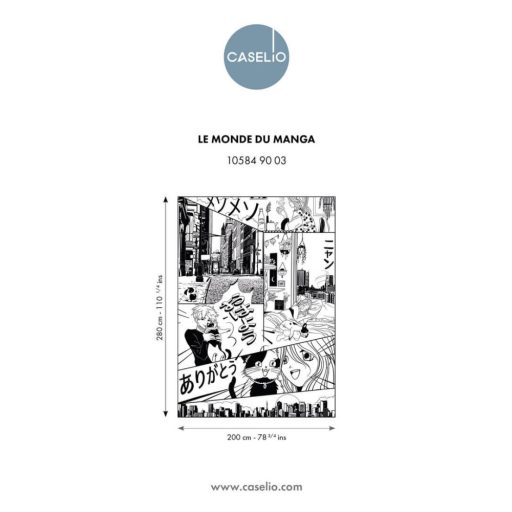 Sajátos és energikus rajzfilmes stílusú (manga) minimalista kép "M" méret fehér és fekete tónus falpanel