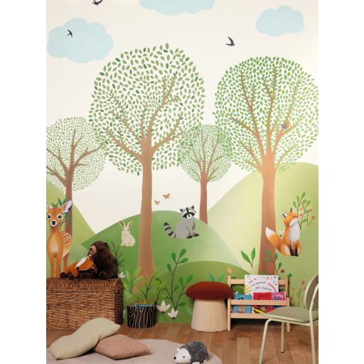 Szabadon elhelyezhető színes erdei állatok öntapadós matrica (4 darab)