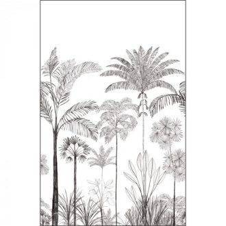   Kevés színnel is meghatározó élmény - trópusi panoráma "M" méret fehér szürke és fekete tónus falpanel