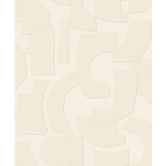   Az illúzió mestere! A természet nyers szépsége geometrikus formák 3D mintája krétafehér szürkésbézs és szürke tónus tapéta