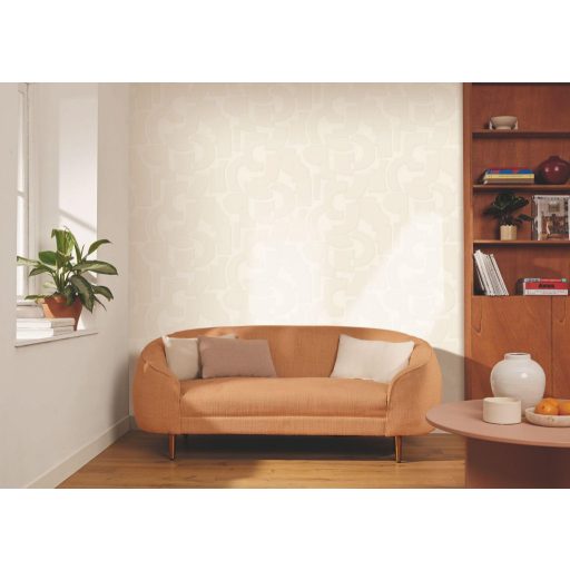 Az illúzió mestere! A természet nyers szépsége geometrikus formák 3D mintája krétafehér szürkésbézs és szürke tónus tapéta