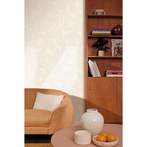 Az illúzió mestere! A természet nyers szépsége geometrikus formák 3D mintája krétafehér szürkésbézs és szürke tónus tapéta