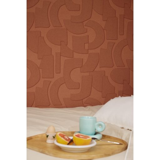 Az illúzió mestere! A természet nyers szépsége geometrikus formák 3D mintája sienai vörös tónus tapéta