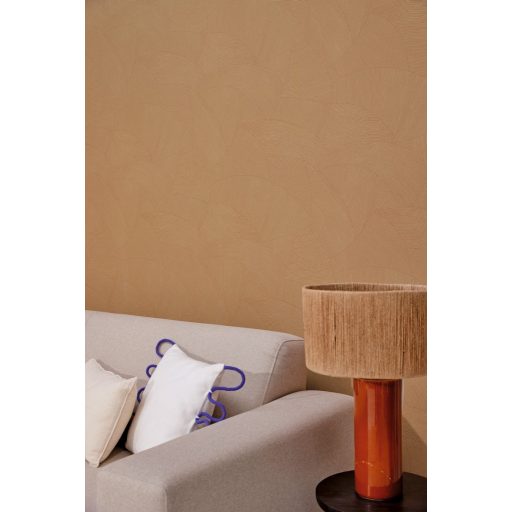 Ősi föld ihlette vonalakkal kialakított geometrikus formák mintája terrakotta és barna/vörösesbarna tónus tapéta