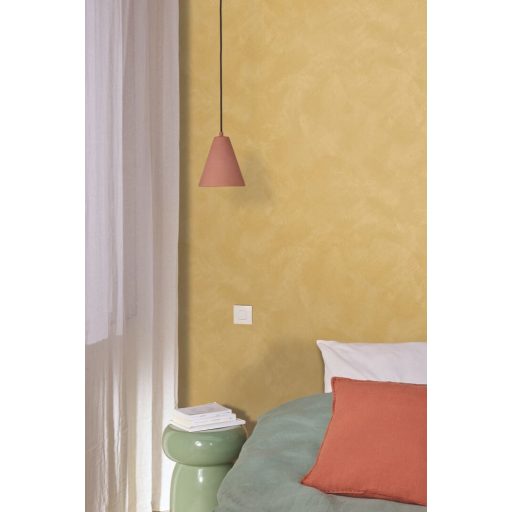 Mediterrán az ásványi anyag ihlette dörzsölt mészfesztés egyszínű minta napsárga - mustársárga és aranybézs közötti tónus tapéta