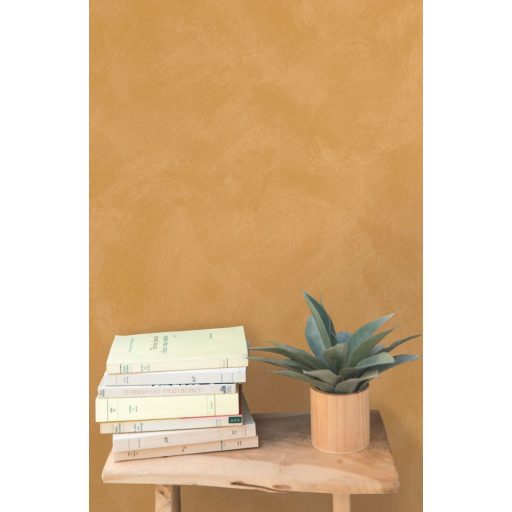 Mediterrán az ásványi anyag ihlette dörzsölt mészfesztés egyszínű minta selymesen meleg okkersárga tónus tapéta