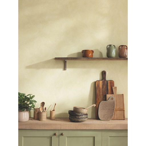 Mediterrán az ásványi anyag ihlette dörzsölt mészfesztés egyszínű minta világos mandulazöld tónus tapéta