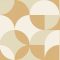 Lekerekített geometriai formák retro jellegű texturált mintája törtfehér homokszín/bézs és sárgásbézs tónus tapéta