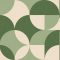 Lekerekített geometriai formák retro jellegű texturált mintája krémfehér avokádózöld és smaragdzöld tónus tapéta