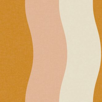   Pszichedelikus hullámfolyam a retro és a béke jegyében krémfehér sárgabarack-narancs és púderrózsaszín tónus tapéta