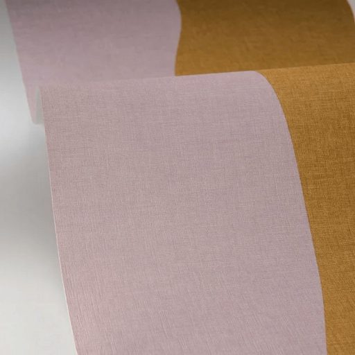 Pszichedelikus hullámfolyam a retro és a béke jegyében fehér rózsaszín és mustár/aranysárga tónus tapéta