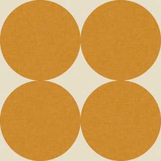   A WOW effektus garantált! XXL méretű körök merész retro mintája törtfehér és narancs tónus tapéta