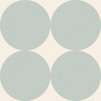   A WOW effektus garantált! XXL méretű körök merész retro mintája törtfehér és mentás vízkék/pasztell türkiz tónus tapéta