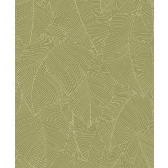   Trópusi elegancia és letisztultság - Banánlevelek organikus kompozíciója khakizöld és krém/bézs tónus tapéta
