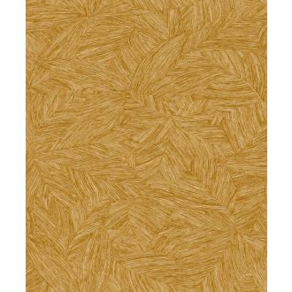   Íves vonalakkal rajzolt absztarkt minimalista levélminta krém aranyba hajló karamell okker és széna bézs tónus tapéta