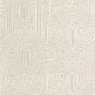   Légies eleganciát sugárzó harmonikus art deco ihletésű design világosszürke és fehérarany tónus fémes mintarajzolat tapéta