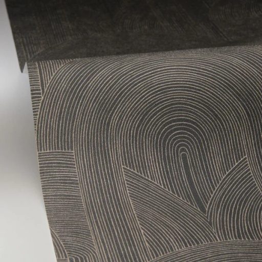 Légies eleganciát sugárzó harmonikus art deco ihletésű design sötétszürke/antracit és arany tónus fémes mintarajzolat tapéta