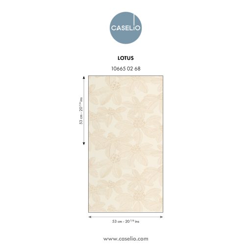 Zen filozófia a falon! Lótuszvirág motívum krém bézs/bézsarany tónus tapéta