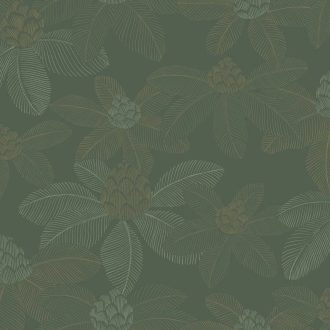   Zen filozófia a falon! Lótuszvirág motívum angolzöld ezüstös-zöld és arany tónus tapéta