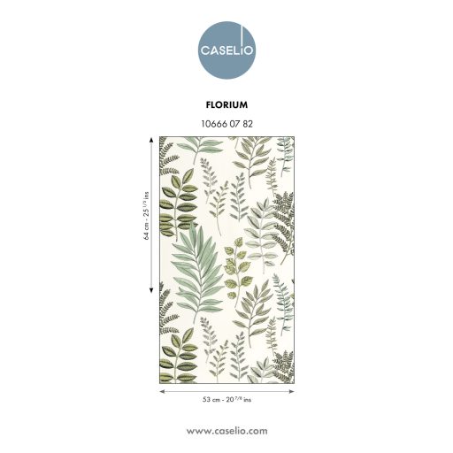 Herbárium ihlette vizuális virágos költemény fehér olajzöld pisztácia szürkészöld és bézs tónus tapéta