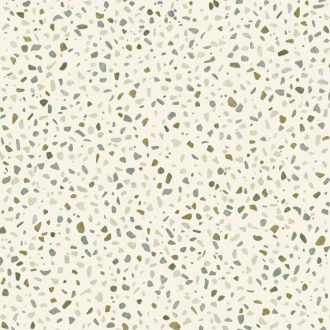   Terrazzo márvány és kőlapok felületét idéző minta krémszín szürke zöld és bézs tónus tapéta