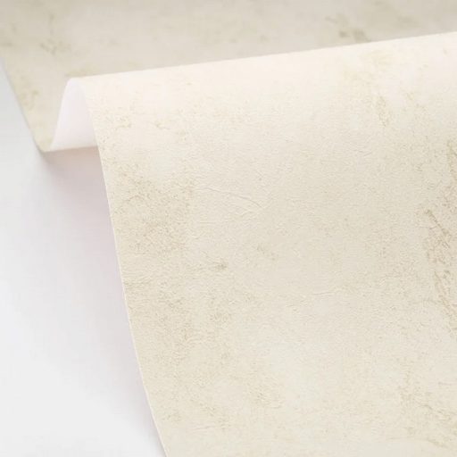 Természetes mész hatású texturált diszkrét fémes minta törtfehér és arany tónus tapéta