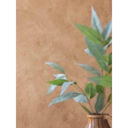 Természetes mész hatású texturált diszkrét fémes minta capuccino és arany tónus tapéta