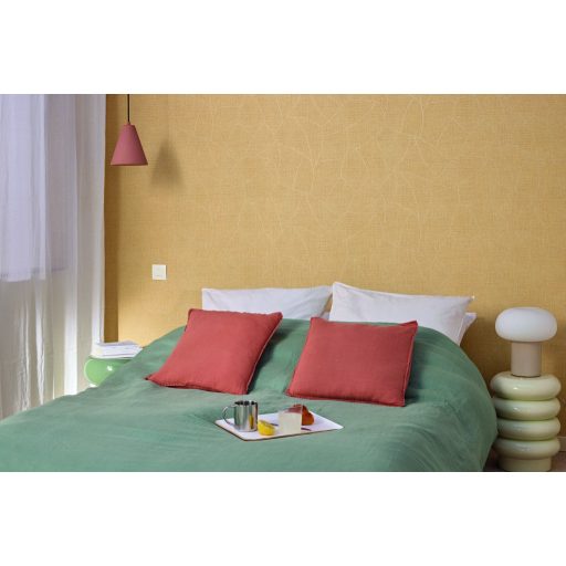 Eklektikus és autentikus kompozíció egyedi raffia textúrával meleg bézs szürke/szürkésbézs és szalmaszín tónus tapéta