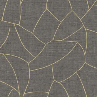   Eklektikus és autentikus kompozíció egyedi raffia textúrával sötétszürke antracit és aranyló bézs tónus tapéta