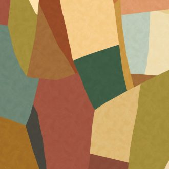   Kiszabadult a galériából és a falon teljesesik ki! Kortárs műalkotás geometriai mozaik "S" terrakotta mustár olívzöld kék és bézs falpanel