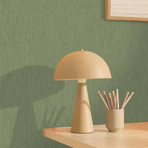 Finom textúrájú vonalszerűen strukturált természetes egyszínű minta páfrányzöld tónus tapéta