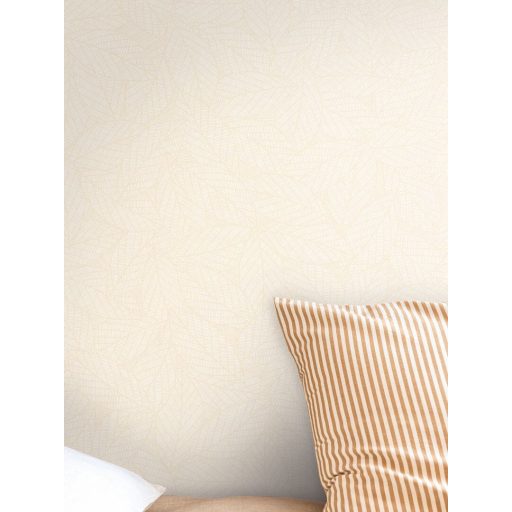 Rendkívűl finom vonalú botanikai motívum krém és bézsarany tónus finom mintafény tapéta