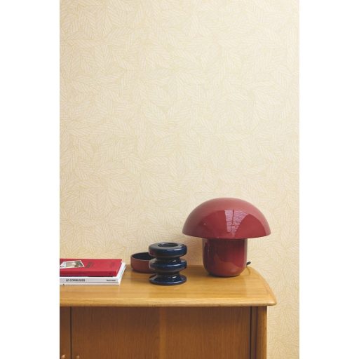 Rendkívűl finom vonalú botanikai motívum meleg bézs tónus finom mintafény tapéta