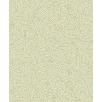   Rendkívűl finom vonalú botanikai motívum pasztell mandulazöld tónus finom mintafény tapéta