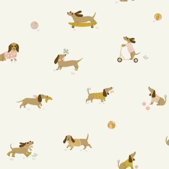   Nagyon divatos tacskóval mutatkozni már a falon is törtfehér mustársárga okker rózsaszín és menta tónus tapéta