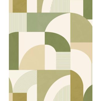   A fegyelmezett geometria és a kortárs elegancia találkozása fehér olajzöld khaki pisztácia homokbézs és krém tónus tapéta