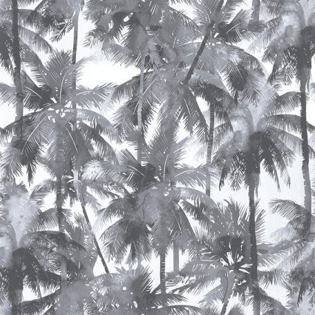 Lutece Les Aventures 11201409 PALMIER CALIFORNIE GRIS Trópusi pálmaliget fehér szürke árnyalatok tapéta