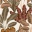 Részletgazdag elegáns egyben lenyűgöző trópusi levélmotívum krémfehér barna rozsdavörös és rózsaszínes-bordó tónus tapéta