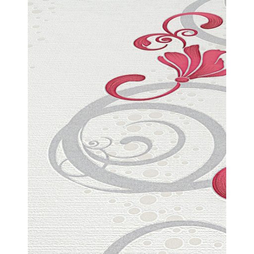 Erismann MIX Collection/Bestseller 13287-20 Virágos Indaminta panelszerű mintakialakítás törtfehér piros ezüst tapéta