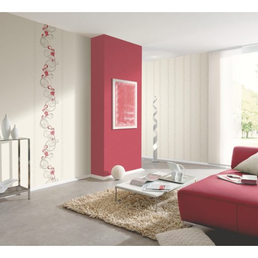 Erismann MIX Collection/Bestseller 13287-20 Virágos Indaminta panelszerű mintakialakítás törtfehér piros ezüst tapéta