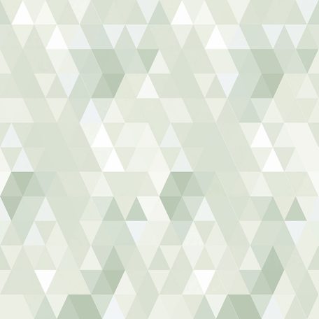 Kaleidoszkópra emlékeztető modern geometrikus minta törtfehér világoszöld és zöld tónus tapéta