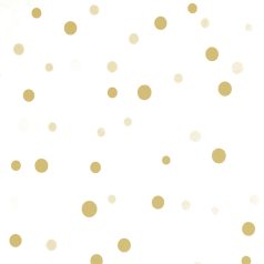   Változatos méretű és elhelyezkedésű pöttyök mintája fehér okker és mustársárga tónus gyerekszobai tapéta