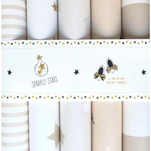 Gyerekszobai - Varázskellékek fehér fekete mustár és okkersárga tónus öntapadós bordűr