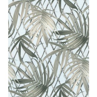   Mesés bambuszerdő zen kompozíció remek kilátásokkal világoskék szürkésbézs krém és bézsarany tónus tapéta