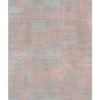   Foltvarrásos (Patchwork) szövött texturált kortárs minta fémes részekkel púderrózsaszín pezsgőszín és kékeslila tónus tapéta