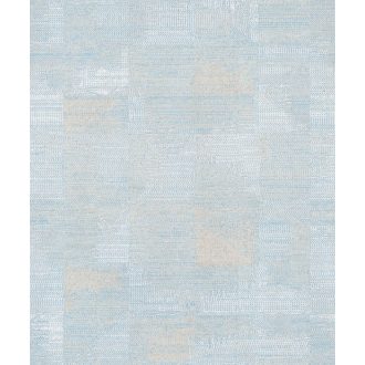   Foltvarrásos (Patchwork) szövött texturált kortárs minta fémes részekkel világos türkiz krémfehér és barna tónus tapéta