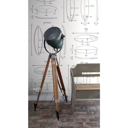 Szörfdeszkák típusai és paraméterei műszaki rajz ábrázolásban fehér és fekete tónus falpanel