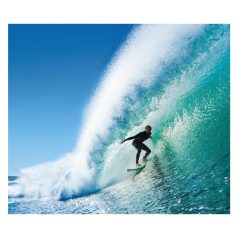   Az óriás hullámok lovagja - Elképesztő szörfös motívum tengerzöld tengerkék fekete fehér és kék tónus falpanel